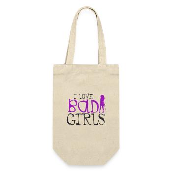 I love Bad Girls - Geschenkbeutel für Flaschen - Natur - Vorne