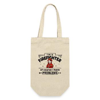 Firefighter - with Problems - Gift Bag for Bottles - nature - Front