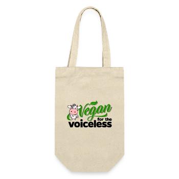 Vegetarier Vegan for the voiceless (Cow) - Geschenkbeutel für Flaschen - Natur - Vorne