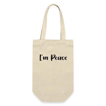 I AM PEACE - Geschenkbeutel für Flaschen - Natur - Vorne