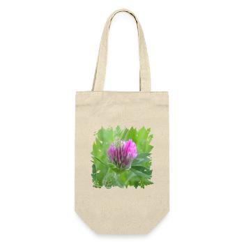 Klee ist eine wichtige Futterpflanze für Bienen - Geschenkbeutel für Flaschen - Natur - Vorne