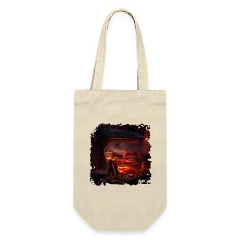 Beim Grillen bekomme ich Fleischgelüste - Geschenkbeutel für Flaschen - Natur - Vorne