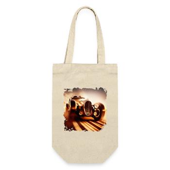 Beim Oldtimer-Rennen einen Oldtimer erleben - Geschenkbeutel für Flaschen - Natur - Vorne