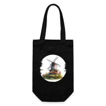 The windmills are an attraction - Gift Bag for Bottles - black - Front
