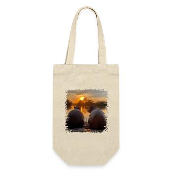 Two hippos enjoying the sunset - Gift Bag for Bottles - nature - Front