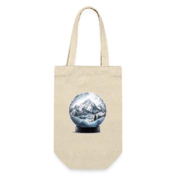 Die Schönheiten der Erde in einer Schneekugel - Geschenkbeutel für Flaschen - Natur - Vorne