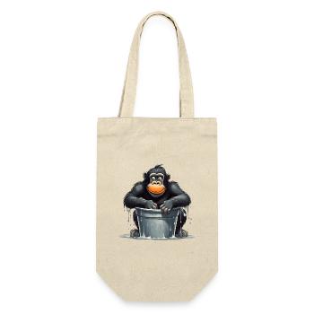 Monkey sitting in the water barrel - Gift Bag for Bottles - nature - Front