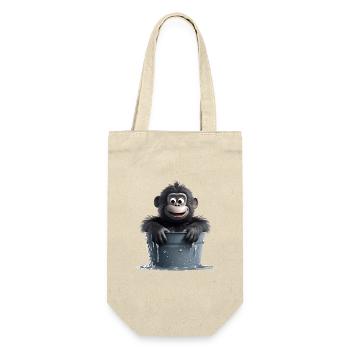 A monkey sitting in a water barrel - Gift Bag for Bottles - nature - Front