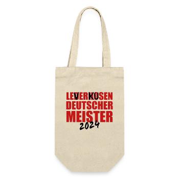 Leverkusen - Deutscher Meister 2024 - Geschenkbeutel für Flaschen - Natur - Vorne
