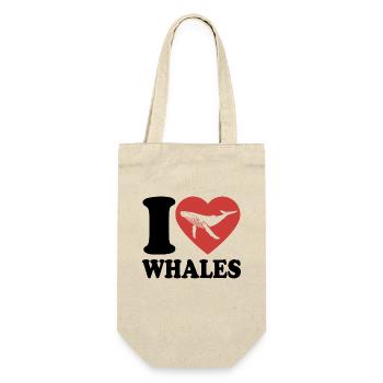 I Love Whales - Whale - Humpback Whale - Gift - Gift Bag for Bottles - nature - Front