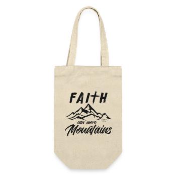 Faith can move Mountains, christliches Geschenk. - Geschenkbeutel für Flaschen - Natur - Vorne