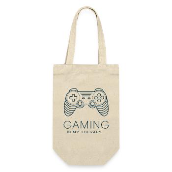 Gaming is my Therapy – Minimalist Controller - Gift Bag for Bottles - nature - Front