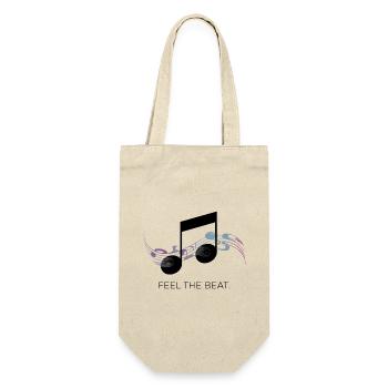 Feel the Beat – Abstrakter Notenschlüssel - Geschenkbeutel für Flaschen - Natur - Vorne