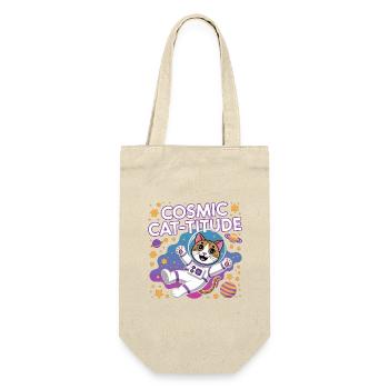 Cosmic Cat-titude – Intergalaktische Katzenpower - Geschenkbeutel für Flaschen - Natur - Vorne