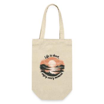 Life Is Short – Enjoy Every Moment - Gift Bag for Bottles - nature - Front