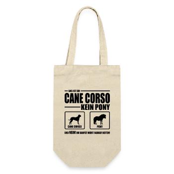 CANE CORSO kein Pony Hundespruch Wilsigns Hunde - Geschenkbeutel für Flaschen - Natur - Vorne