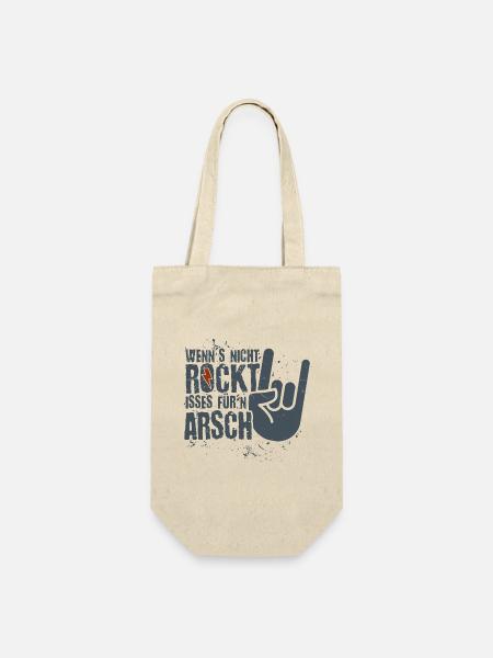 Wenns nicht rockt - für'n Arsch Heavy Metal Rock - Geschenkbeutel für Flaschen - Natur