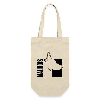 Malinois Profil Hunde Hund Wilsigns - Geschenkbeutel für Flaschen - Natur - Vorne