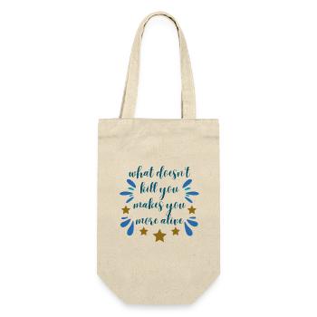 what doesn't kill you - blue with stars - Gift Bag for Bottles - nature - Front