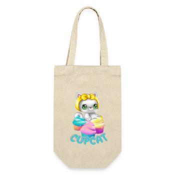 Cat with Muffin - Cupcat- Cat Tshirt - Gift Bag for Bottles - nature - Front