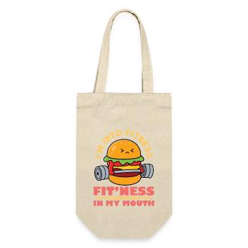 Hamburger Fitness- Hamburger Tshirt - Geschenkbeutel für Flaschen - Natur - Vorne