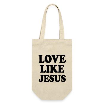 Love like jesus - Geschenkbeutel für Flaschen - Natur - Vorne