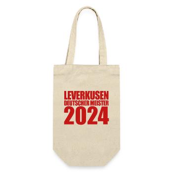 Leverkusen - Deutscher Meister 2024 - Geschenkbeutel für Flaschen - Natur - Vorne