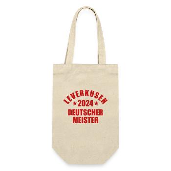 Leverkusen - Deutscher Meister 2024 - Geschenkbeutel für Flaschen - Natur - Vorne
