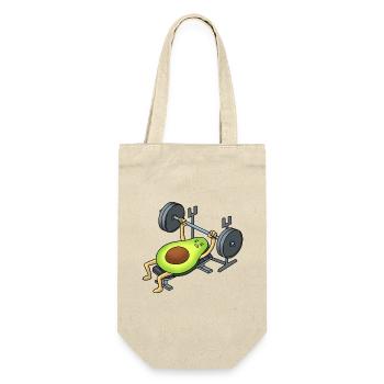 Avocado am Bankdrücke - Cartoon Style - Geschenkbeutel für Flaschen - Natur - Vorne