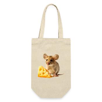 Mouse with a piece of cheese - Gift Bag for Bottles - nature - Front