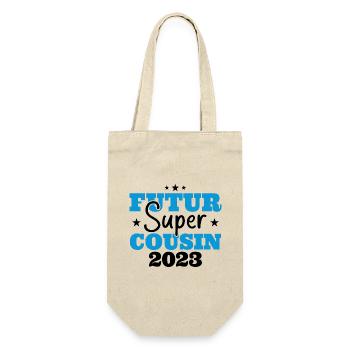 Futur super cousin 2023 cadeau humour anniversaire - Sac à bouteille - nature - Devant