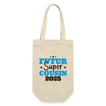 Futur super cousin 2025 cadeau humour anniversaire - Sac à bouteille - nature - Devant