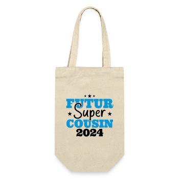 Futur super cousin 2024 cadeau humour anniversaire - Sac à bouteille - nature - Devant