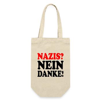 Nazis nein danke - Geschenkbeutel für Flaschen - Natur - Vorne