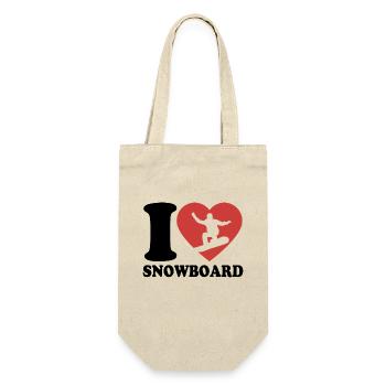 I Love Snowboard - Heart - Hobby - Gift Bag for Bottles - nature - Front