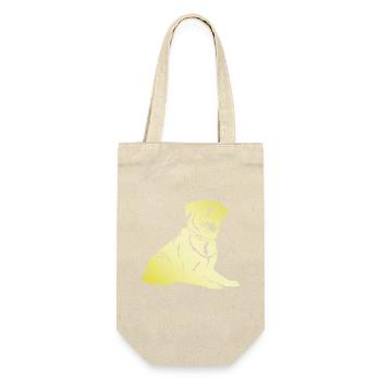 Rottweiler Hund Silhouette - Geschenkbeutel für Flaschen - Natur - Vorne
