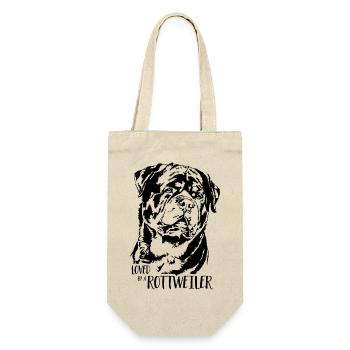 Aimé par un chien rottweiler Rottie Dog Dicton - Sac à bouteille - nature - Devant