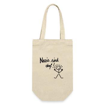 nazis sind doof - Geschenkbeutel für Flaschen - Natur - Vorne
