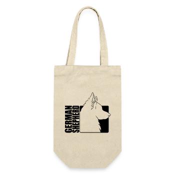 German Shepherd Dog Profil Hunde Hund Wilsigns - Geschenkbeutel für Flaschen - Natur - Vorne