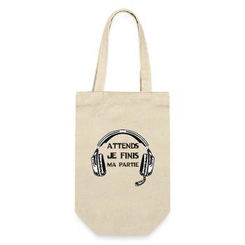 Attends Je Finis ma Partie Gamer Jeux Video Game - Sac à bouteille - nature - Devant