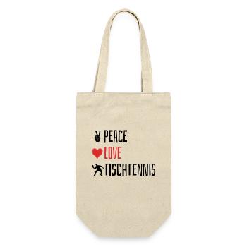 Peace Love Table Tennis - Heart - Gift Bag for Bottles - nature - Front