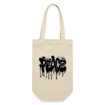 Peace Graffiti - Geschenkbeutel für Flaschen - Natur - Vorne