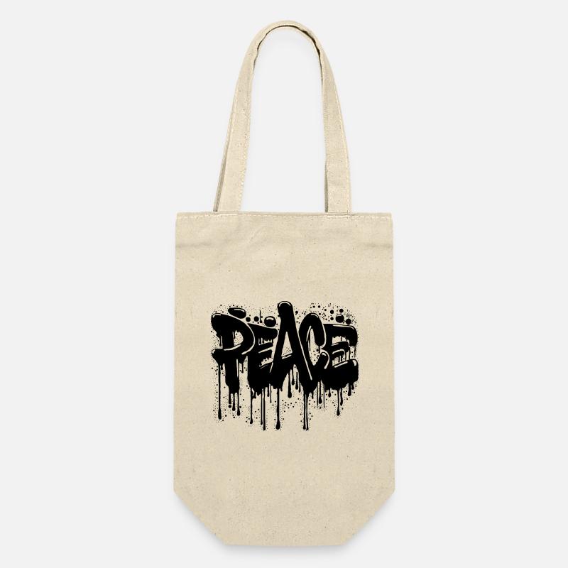 Peace Graffiti - Geschenkbeutel für Flaschen - Natur