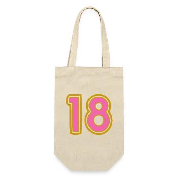 18. 18 YEARS OLD. 18th ANNIVERSARY - Gift Bag for Bottles - nature - Front