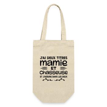Two Titles Granny Hunter | Grandma | Hunting - Gift Bag for Bottles - nature - Front