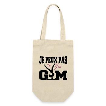 Gymnastik-Geschenk Ich kann nicht Fitnessstudio - Geschenkbeutel für Flaschen - Natur - Vorne