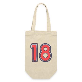 18. 18 ANS. 18e ANNIVERSAIRE. ANNIVERSAIRE 18 ANS. - Sac à bouteille - nature - Devant