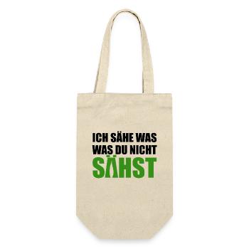 Cannabis, Ich sähe was was du nicht sähst, Hanf - Geschenkbeutel für Flaschen - Natur - Vorne