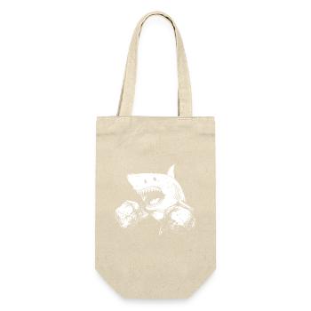 Hai Boxen Kämpfer MMA - Geschenkbeutel für Flaschen - Natur - Vorne