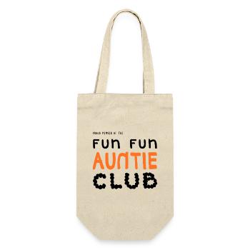 Fun Fun Auntie Club  - Geschenkbeutel für Flaschen - Natur - Vorne